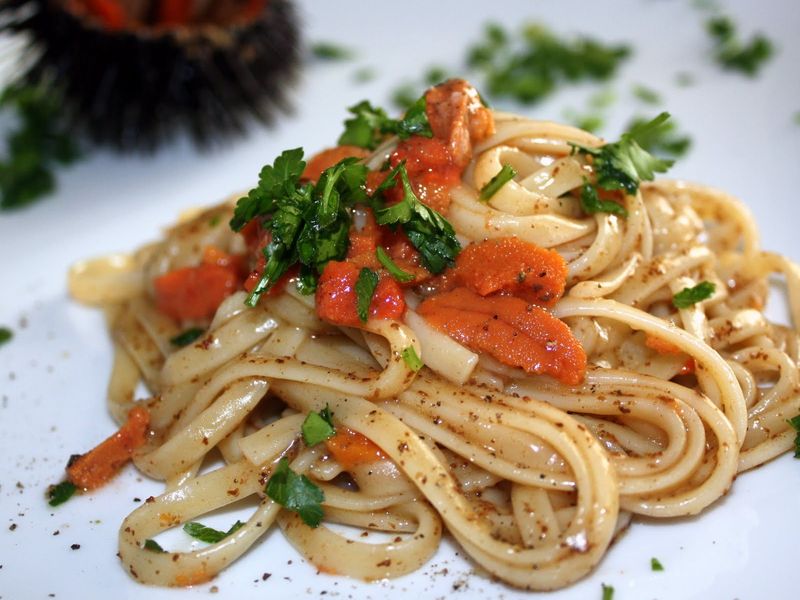 Sardinia Private Tour - Spaghetti ai ricci di mare. Spaghetti with sea urchins 