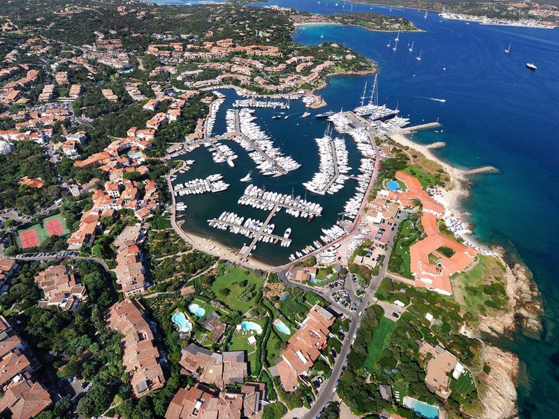 Olbia Private Tour - aerial view of Porto Rotondo ( its name means round port ) 