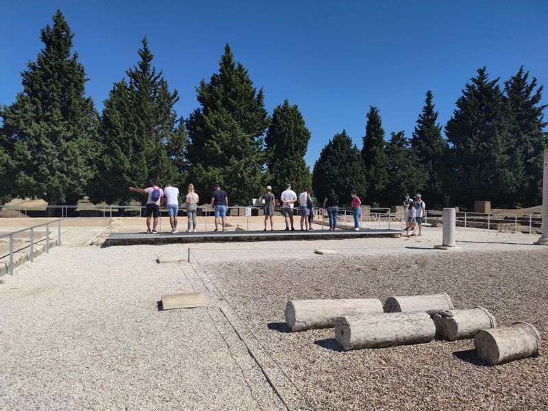 Seville Private Tour - Guiding a group in Itálica