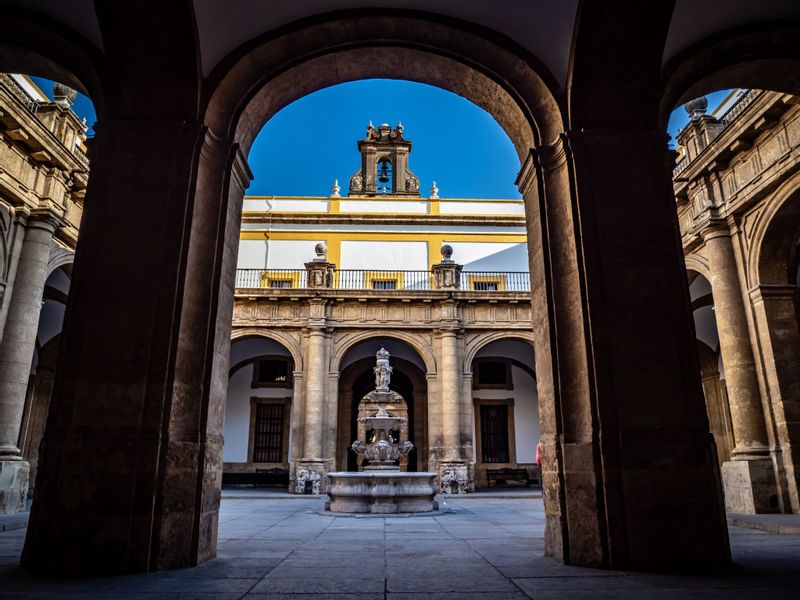 Seville Private Tour - University courtyard former tobacco factory Seville