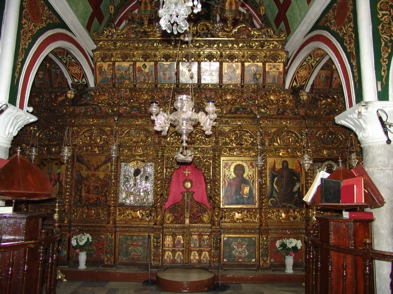 Mykonos Private Tour - Gold guilted interior of the church of Ano Mera