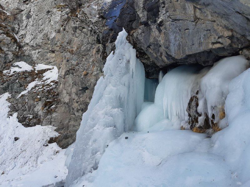 Bishkek Private Tour - Waterfall in winter, photo taken from the side