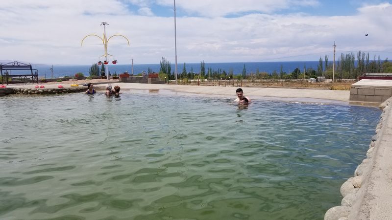 Bishkek Private Tour - Thermal hot swimming pool in Kajy-Say with the wiew of Issyk Kul lake.  Planned for day 4