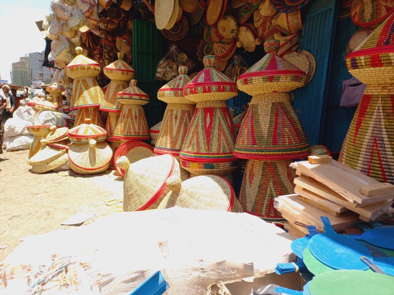 Addis Ababa Private Tour - Basket corner at Mercato (the biggest Market in Africa)