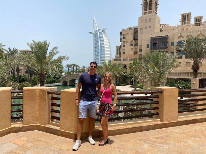 Dubai Private Tour - In Souk Madinat Jumeriah in front of iconic Burj Al Arab 