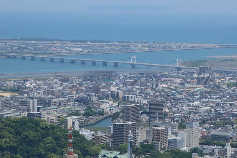 Tokushima Private Tour - From the top of Mt.Bizan we command a panoramic view of beautiful cityscape.