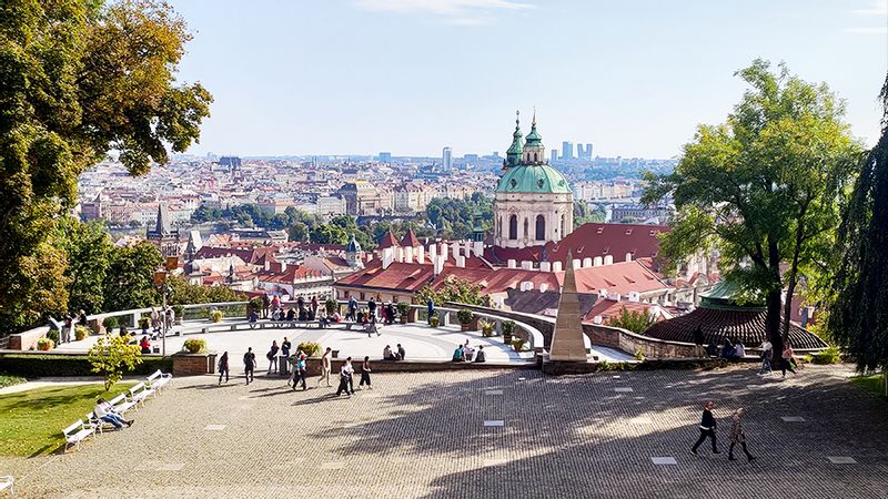 Prague Private Tour - View from Prague castle through the gardens to the city center