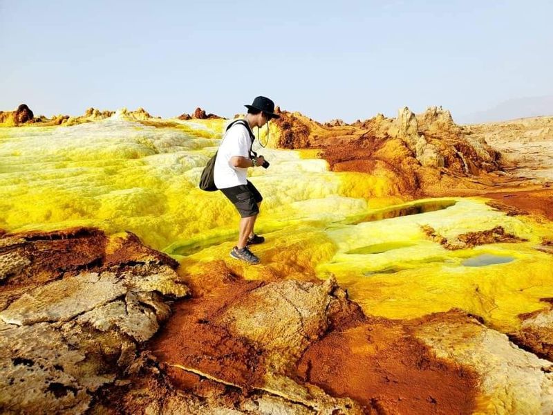 Southern Ethiopia Private Tour - Tourist experiencing and enjoying the volcanic scenes.