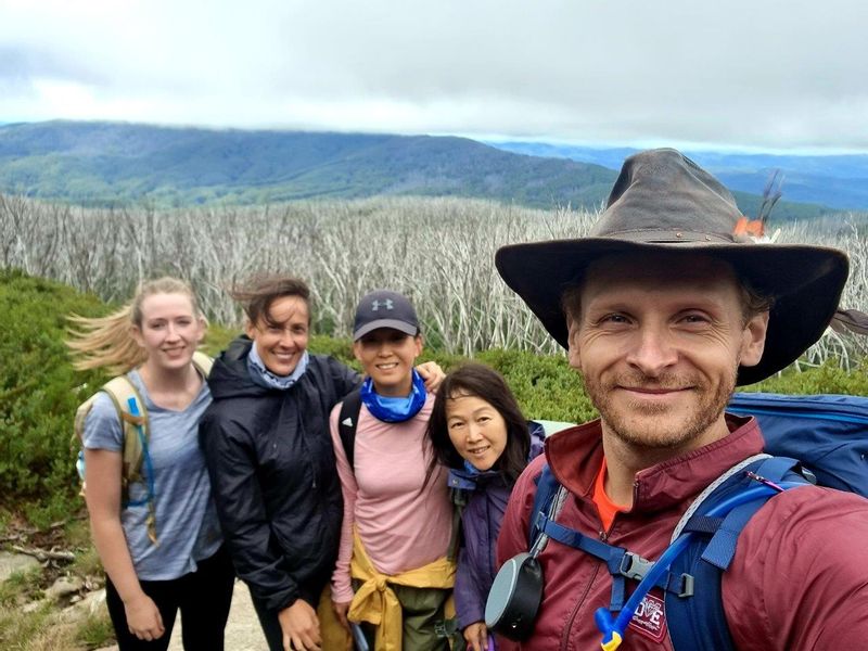 Melbourne Private Tour - Hiking group near the top Lake Mountain