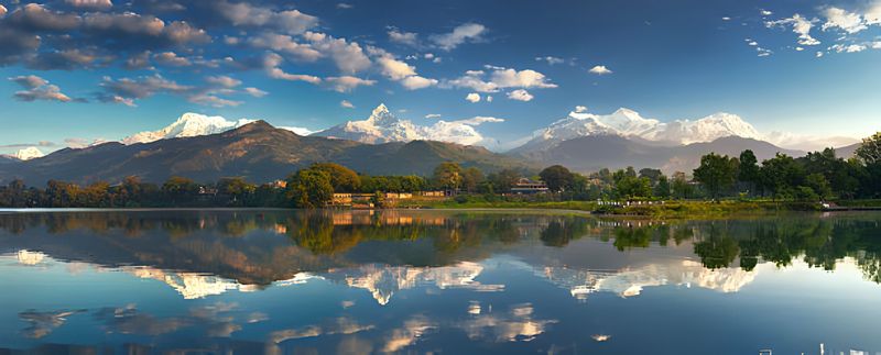 Gandaki Private Tour - Reflection of  mount fishtail on Phew Lake