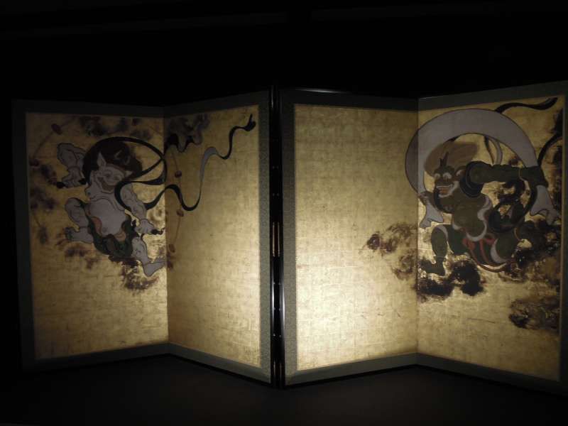 Kyoto Private Tour - Fujin-Raijin painting on the folding screen ( a reproduction by a Canon camera) in Ken-ninji Temple