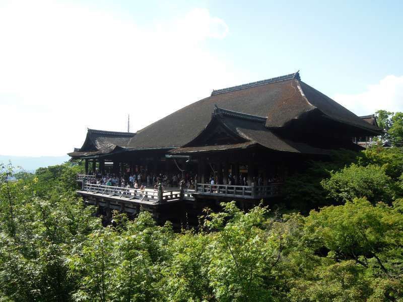 Kyoto Private Tour - Kiyomizu Temple with a veranda jutting out on the hillside. 