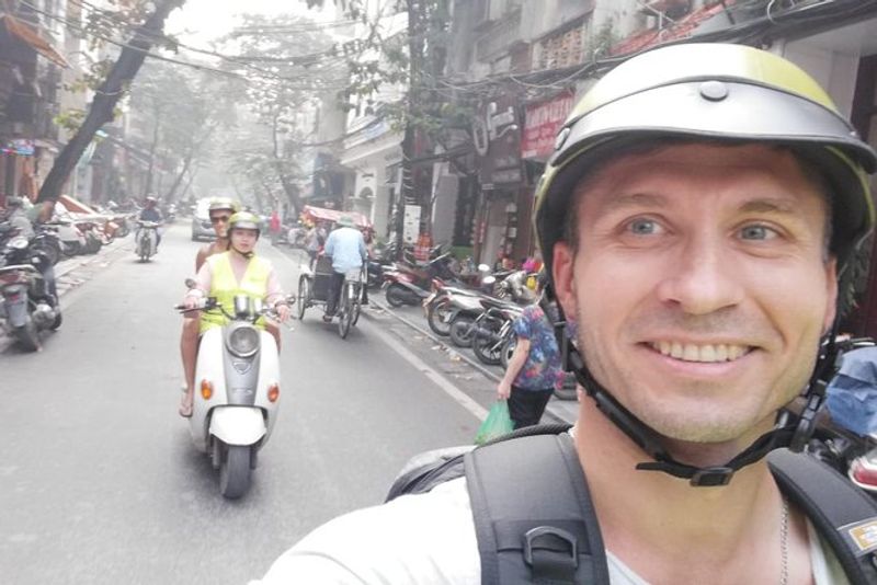 Hanoi Private Tour - Our visitors on the motorbike tour