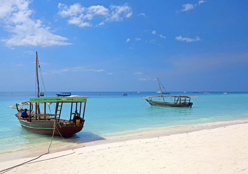 Zanzibar Private Tour - A traditional boat at Nakupenda Sandbank