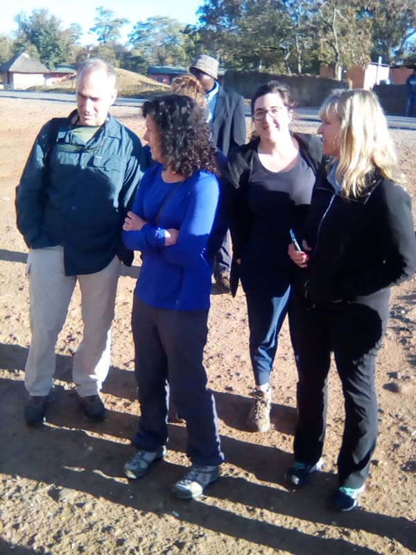 Livingstone Private Tour - Group of Tourists about to board the transfer tour vehicle in Livingstone for Lusaka