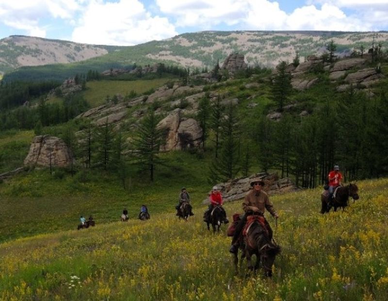 Ulaanbaatar Private Tour - We are riding horse at Terelj National Park. 