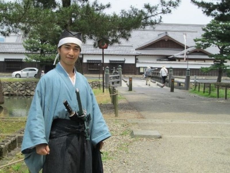 Shimane Private Tour - A modern samurai in summer outfit . With luck, you may encounter him.