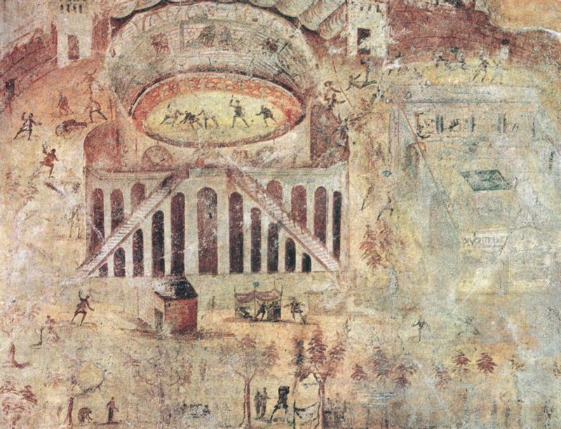 Pompeii Private Tour - Fresco of Amphiteatre (gladiator arena)