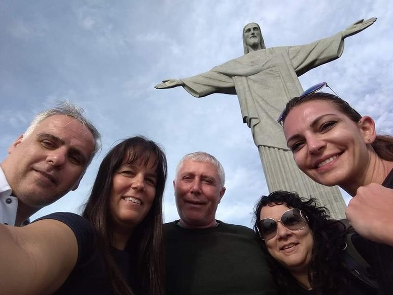 Rio de Janeiro Private Tour - Having fun at the Christ the Redeemer with clients