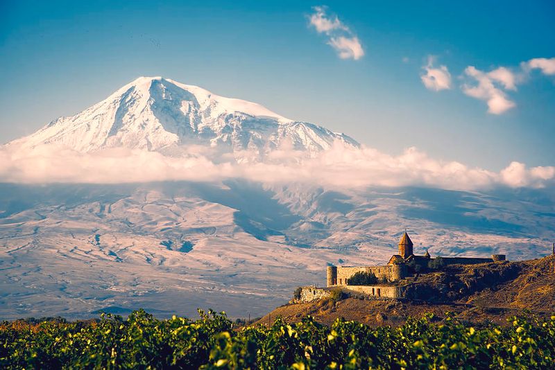 Yerevan Private Tour - Khor Virap Monastery under the gaze of the biblical mountain. 