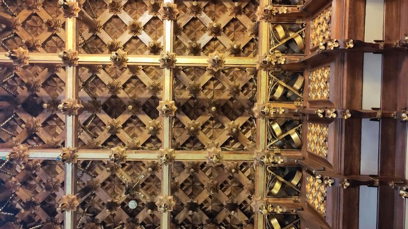 Barcelona Private Tour - The coffered ceiling in the visitor's room at Güell Palace