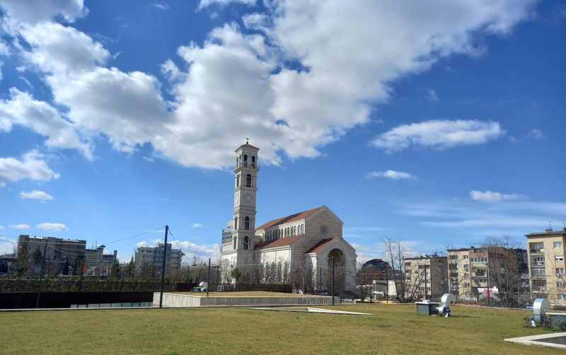 Pristina Private Tour - View of the Mother Teresa Cathedral in downtown Pristina. 