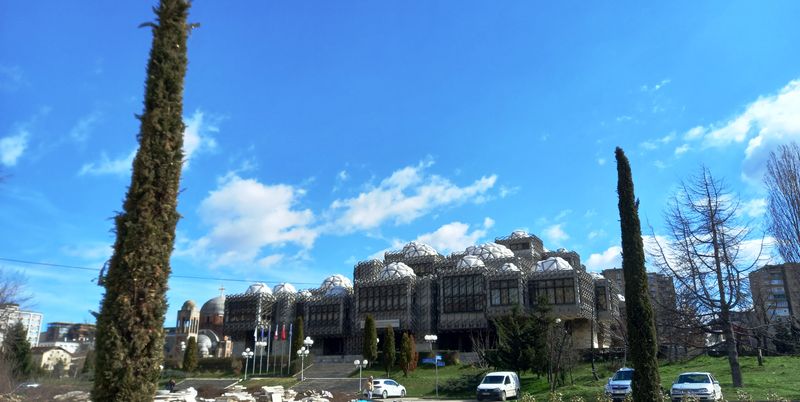 Pristina Private Tour - Pristina's public library is full of incongruities.