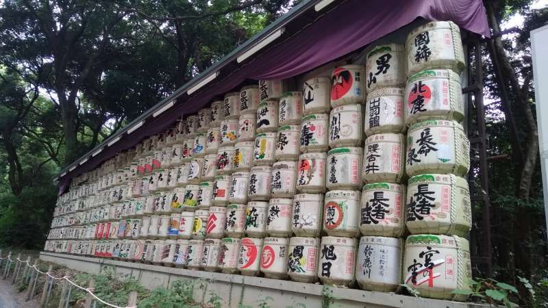Tokyo Private Tour - Sake barrel in Meiji Shrine