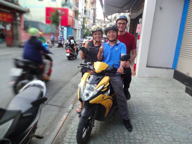 Ho Chi Minh Private Tour - our client on motorbike