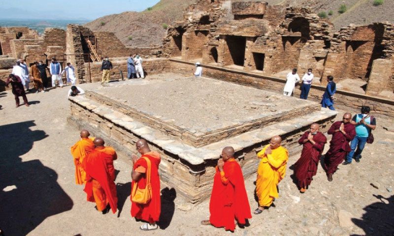 Islamabad Private Tour - Buddhist Monks perform rituals in Takht Bhai 