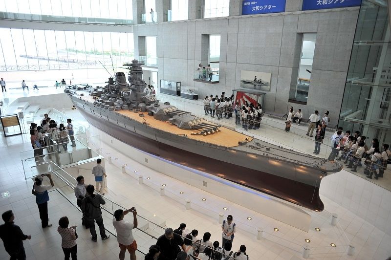 The most popular exhibit of the battleship Yamato at 1/10th scale