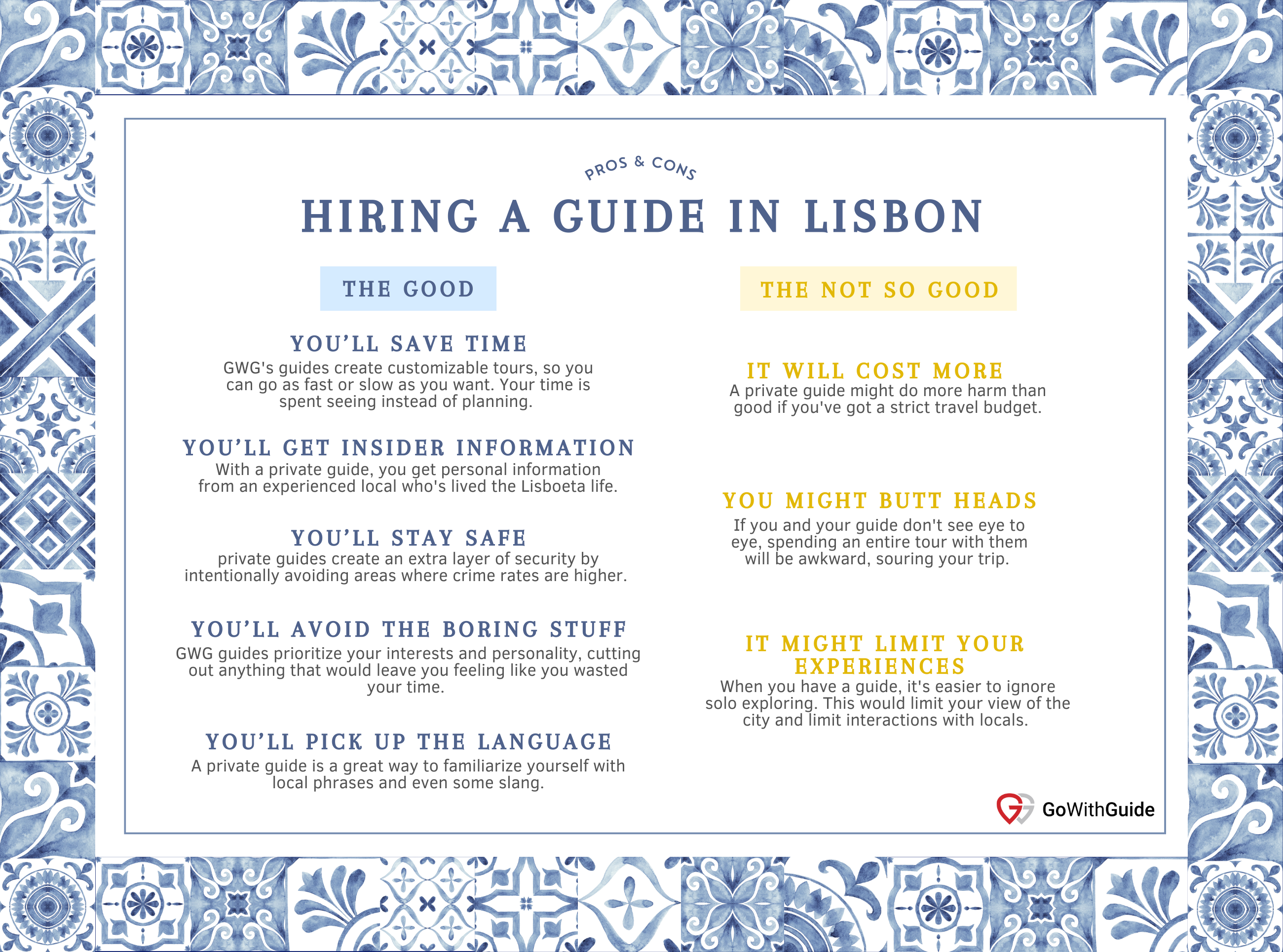 Hiring a Guide in Lisbon - Pros & Cons