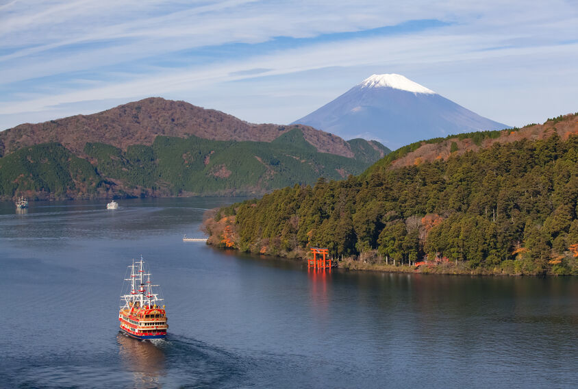 Lake Ashi、Mt. Fuji、Pirate Ship